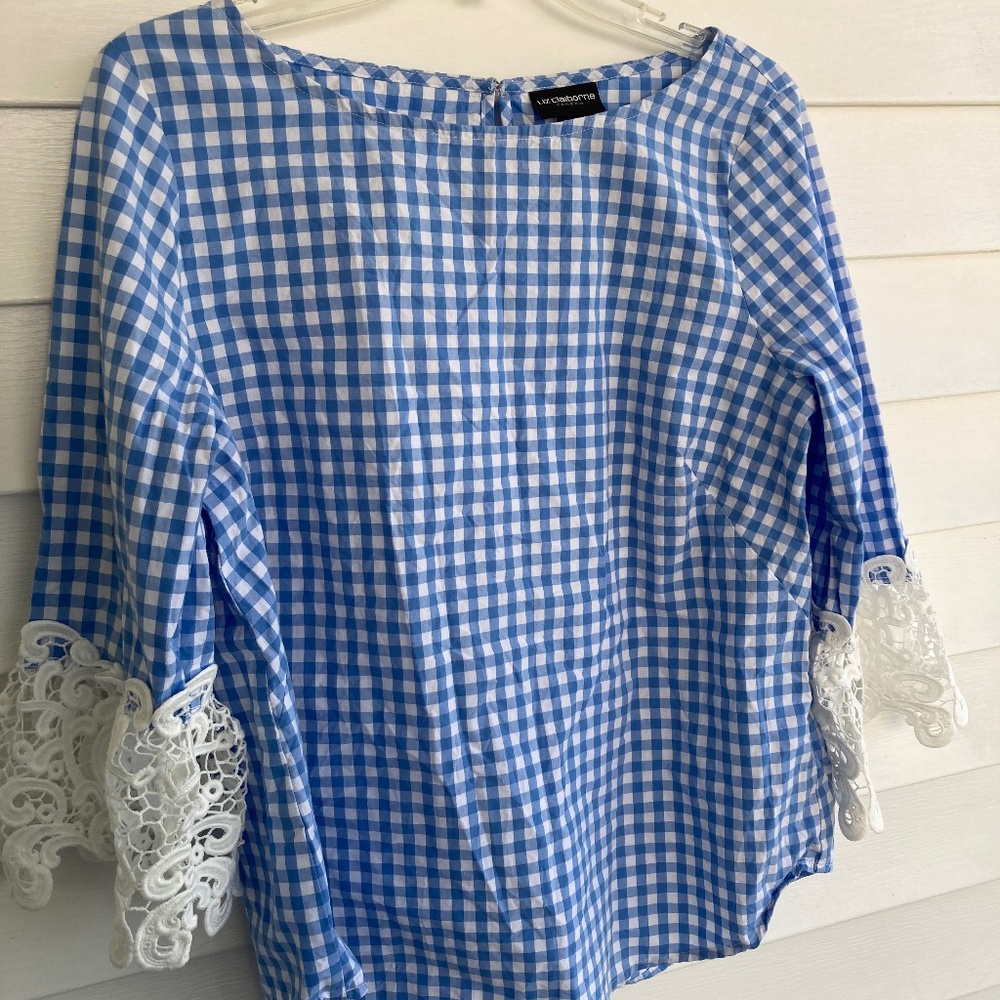 Liz Claiborne Embroidered Quarter Sleeve Blouse